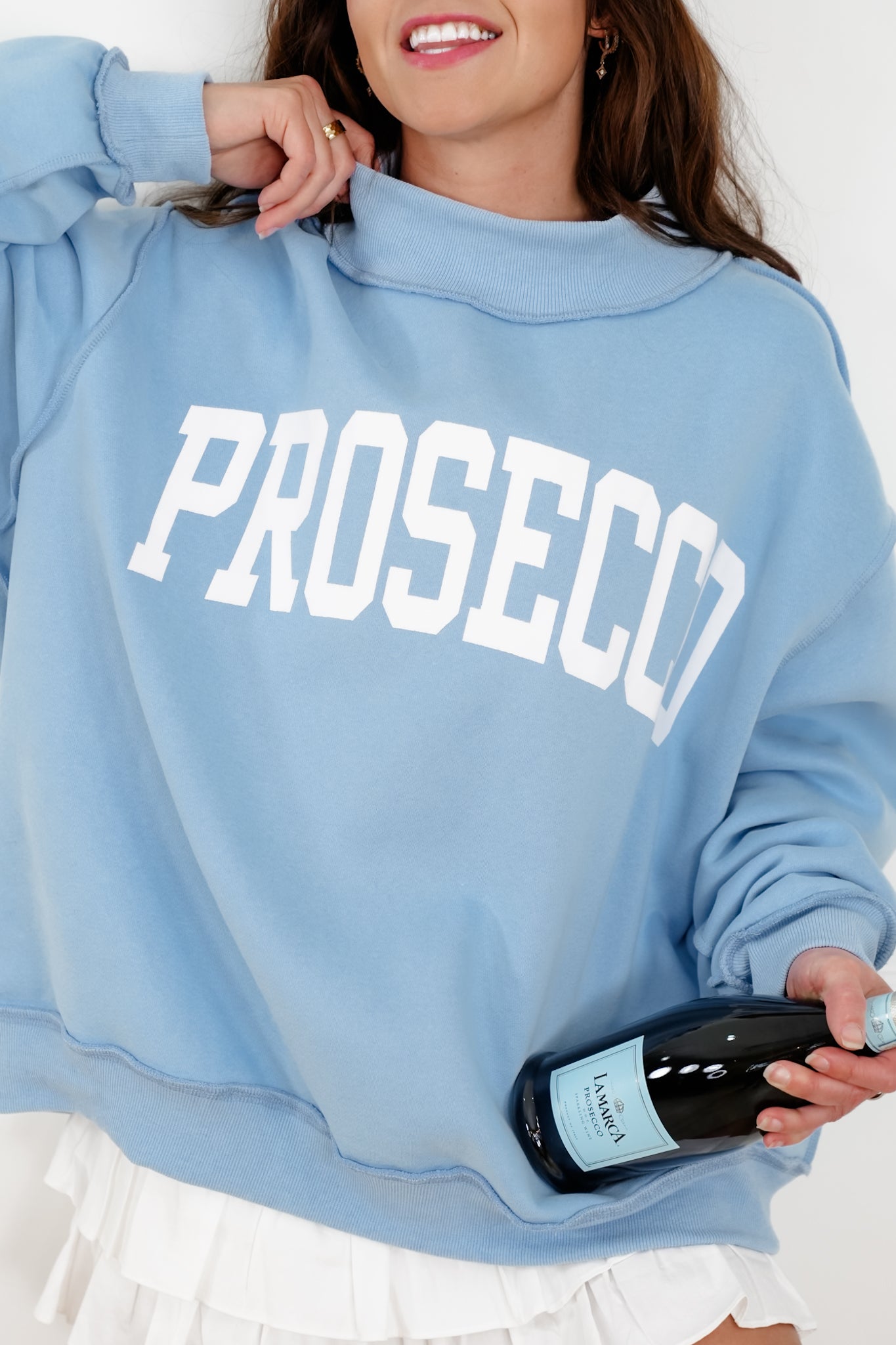 Long Sleeve Reversible "Prosecco/Hungover" Graphic Sweatshirt