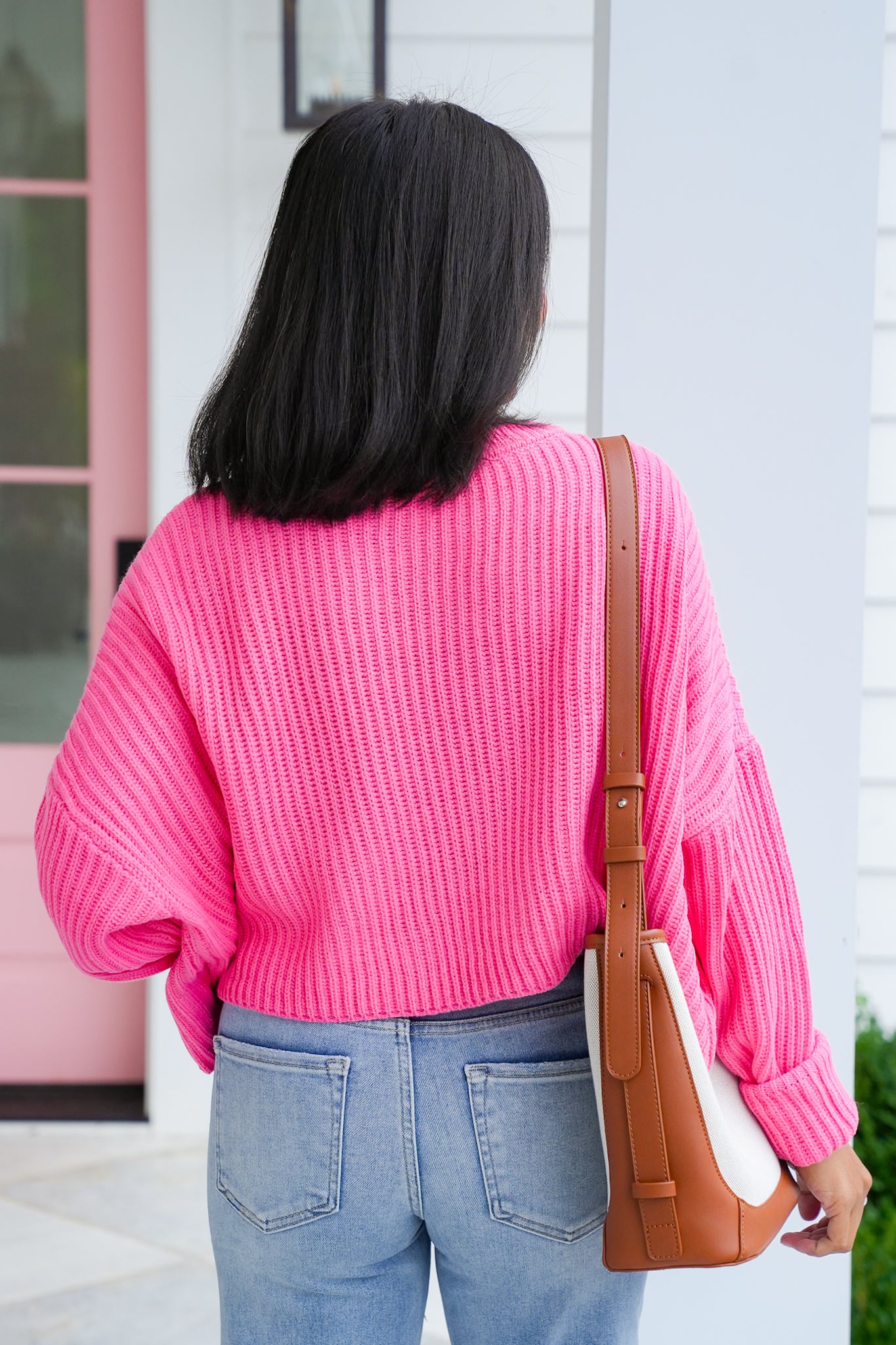 Long Sleeve Crew Neck Cropped Knit Sweater