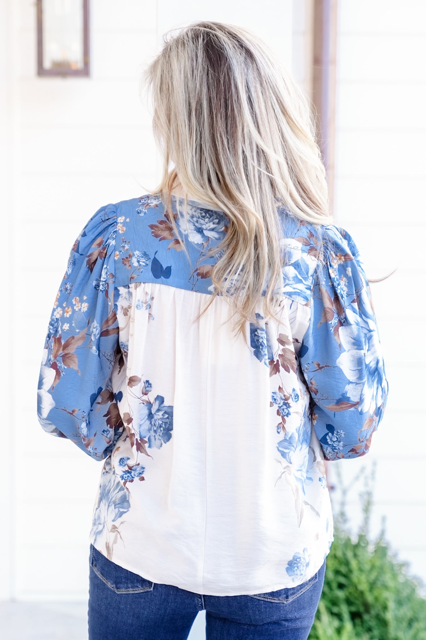 Floral Print Long Sleeve Button Up Blouse