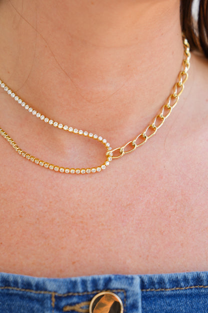 Treasure Jewels Sparkling Double Chain Necklace