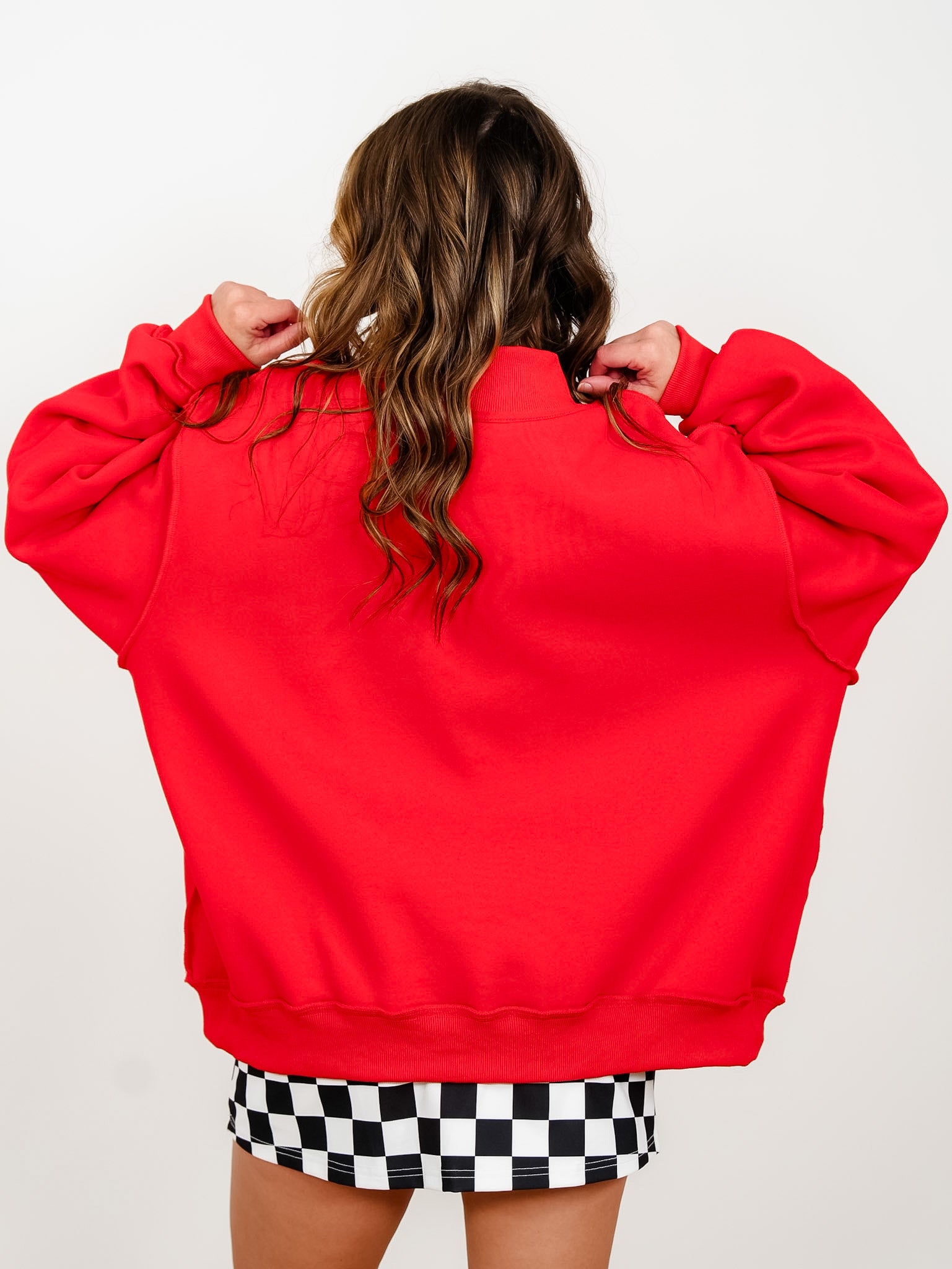 Long Sleeve Reversible Mock Neck Georgia/GA Graphic Sweatshirt - Freckled Poppy