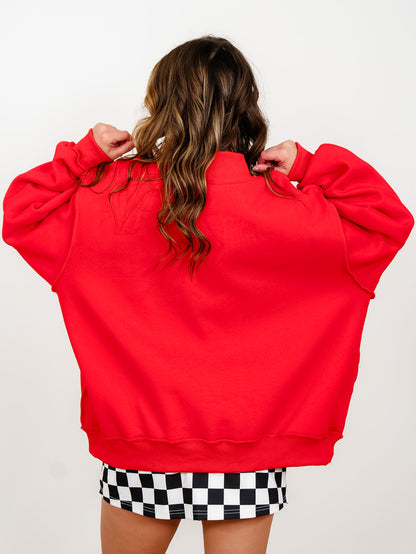 Long Sleeve Reversible Mock Neck Georgia/GA Graphic Sweatshirt - Freckled Poppy