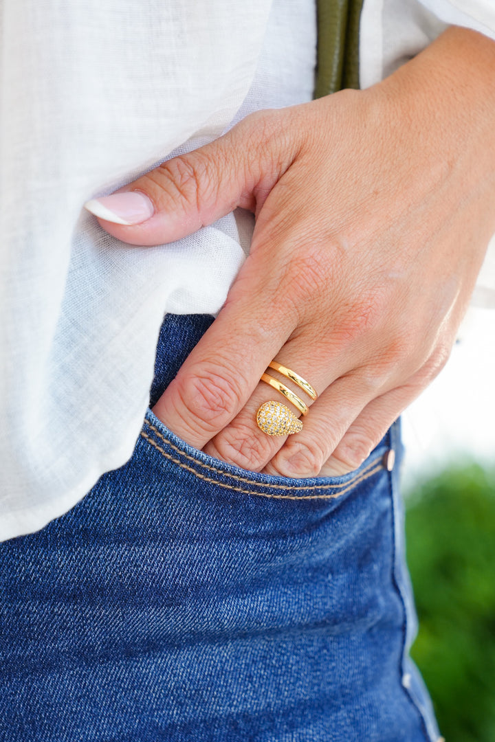 Treasure Jewels Twisted Teardrop Ring
