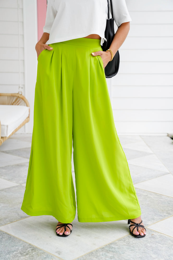 High Waisted Palazzo Pants with Side Pockets