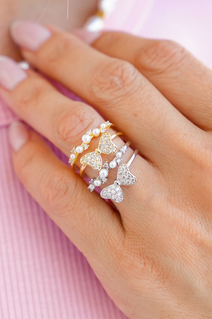 Treasure Jewels Pearly Bow Ring