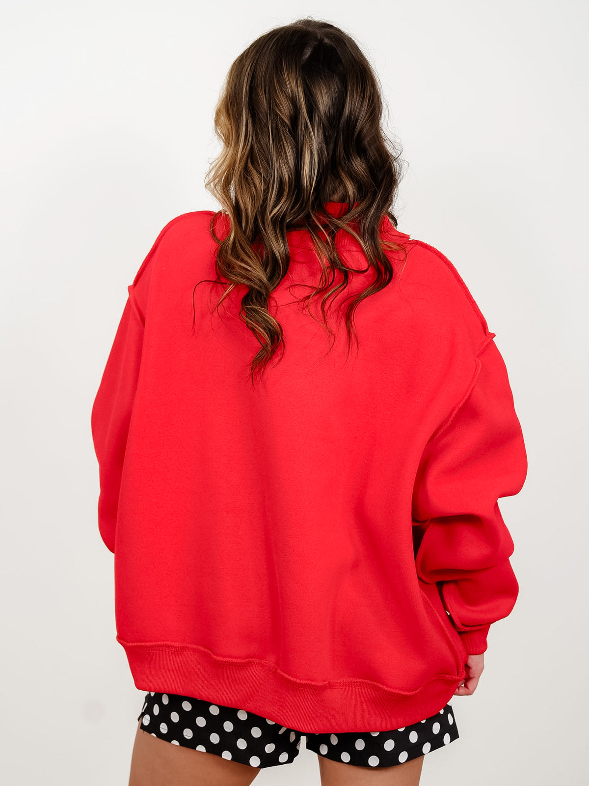 Red Long Sleeve Mock Neck Ohio Graphic Sweatshirt - Freckled Poppy
