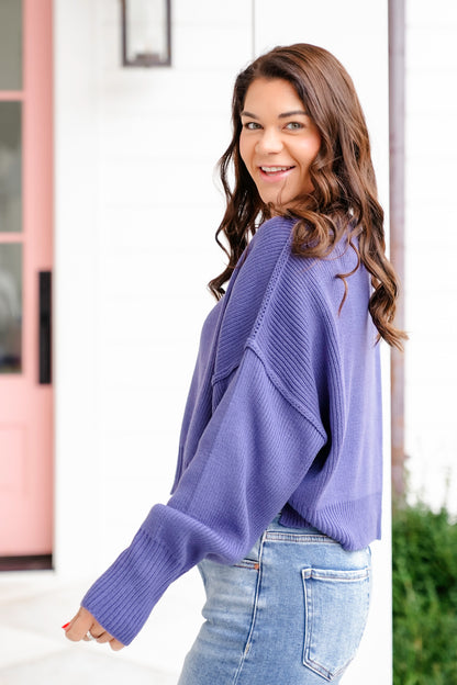 Solid Long Sleeve Cropped Sweater