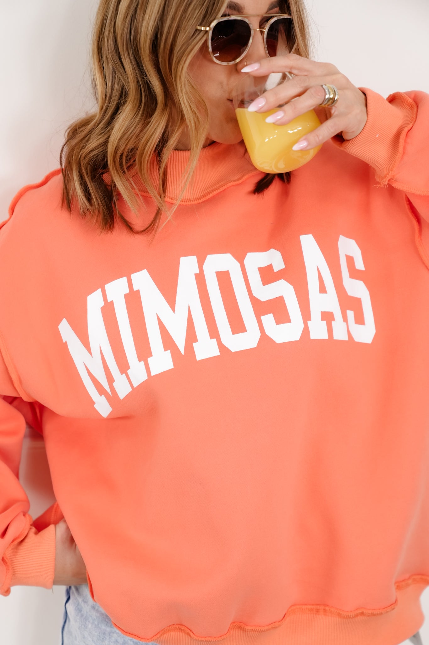 Long Sleeve Reversible "Mimosas/Hungover" Graphic Sweatshirt