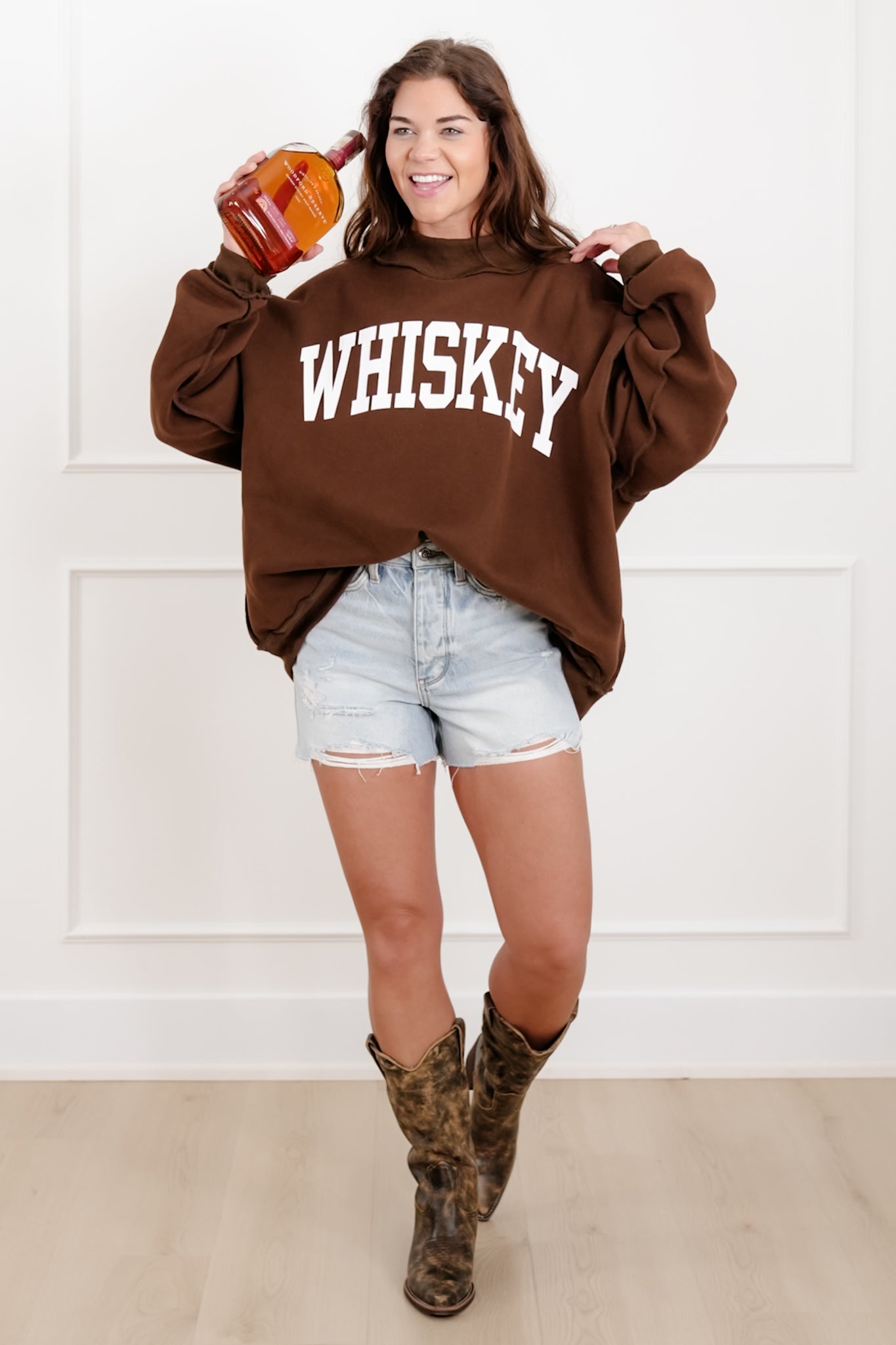Long Sleeve Reversible "Whiskey/Hungover" Graphic Sweatshirt