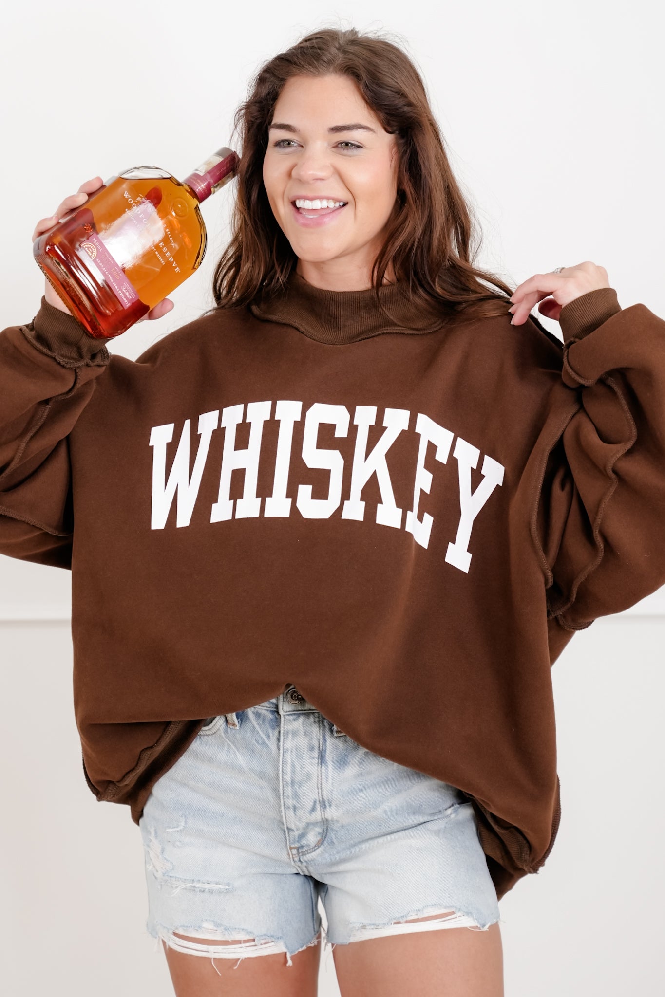 Long Sleeve Reversible "Whiskey/Hungover" Graphic Sweatshirt