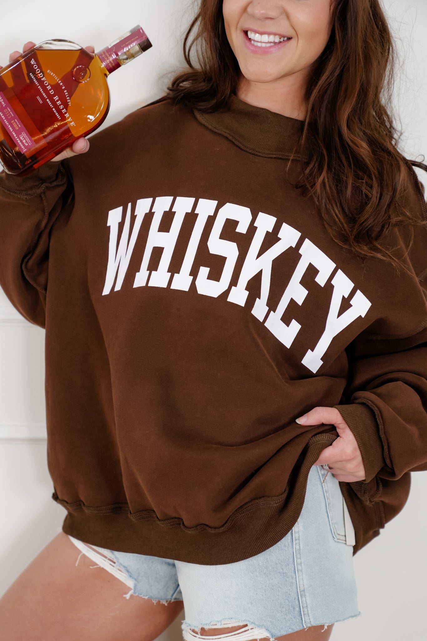 Long Sleeve Reversible "Whiskey/Hungover" Graphic Sweatshirt