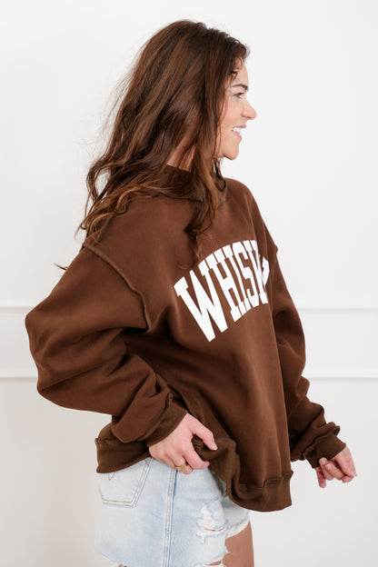 Long Sleeve Reversible "Whiskey/Hungover" Graphic Sweatshirt