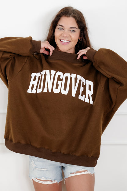 Long Sleeve Reversible "Whiskey/Hungover" Graphic Sweatshirt