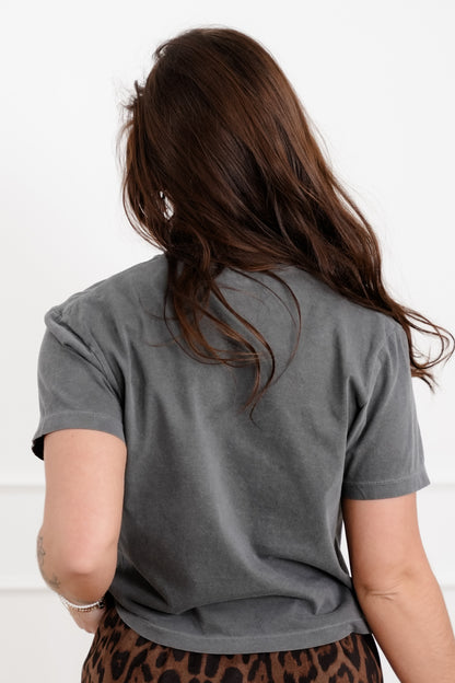 Short Sleeve "Pairs Will With Champagne" Graphic Crop Top