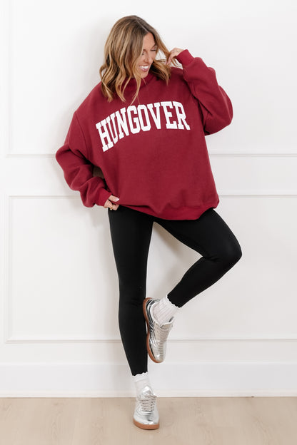 Long Sleeve Reversible "Merlot/Hungover" Graphic Sweatshirt