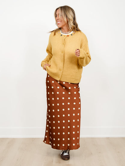 Long Sleeve Button Down Cardigan with Floral Embroidery - Freckled Poppy