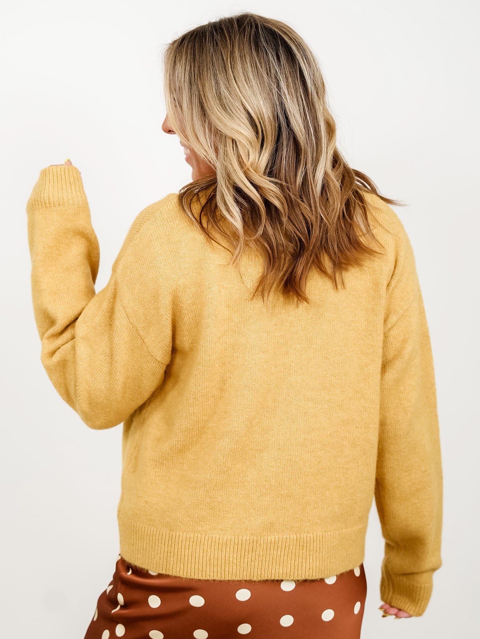Long Sleeve Button Down Cardigan with Floral Embroidery - Freckled Poppy
