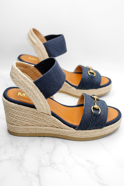 MIA Textured Espadrille Platform Wedge Sandal
