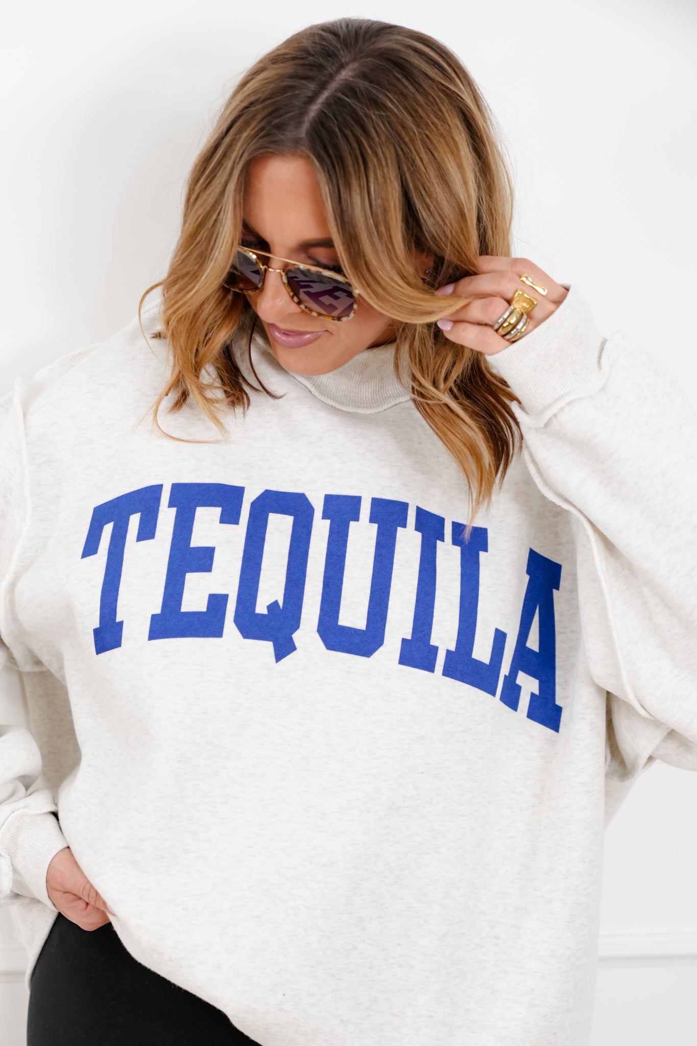 Long Sleeve Reversible "Tequila/Hungover" Graphic Sweatshirt