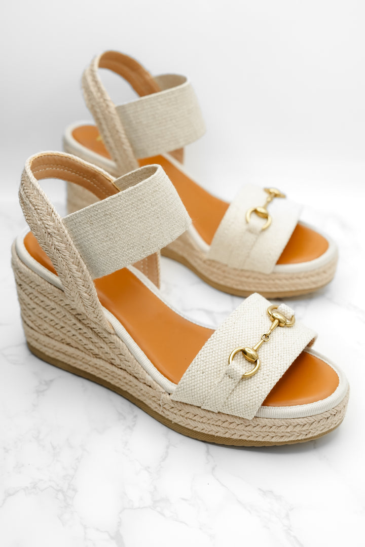 MIA Textured Fabric Espadrille Platform Wedge Sandal