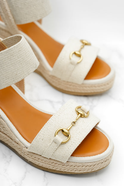 MIA Textured Fabric Espadrille Platform Wedge Sandal