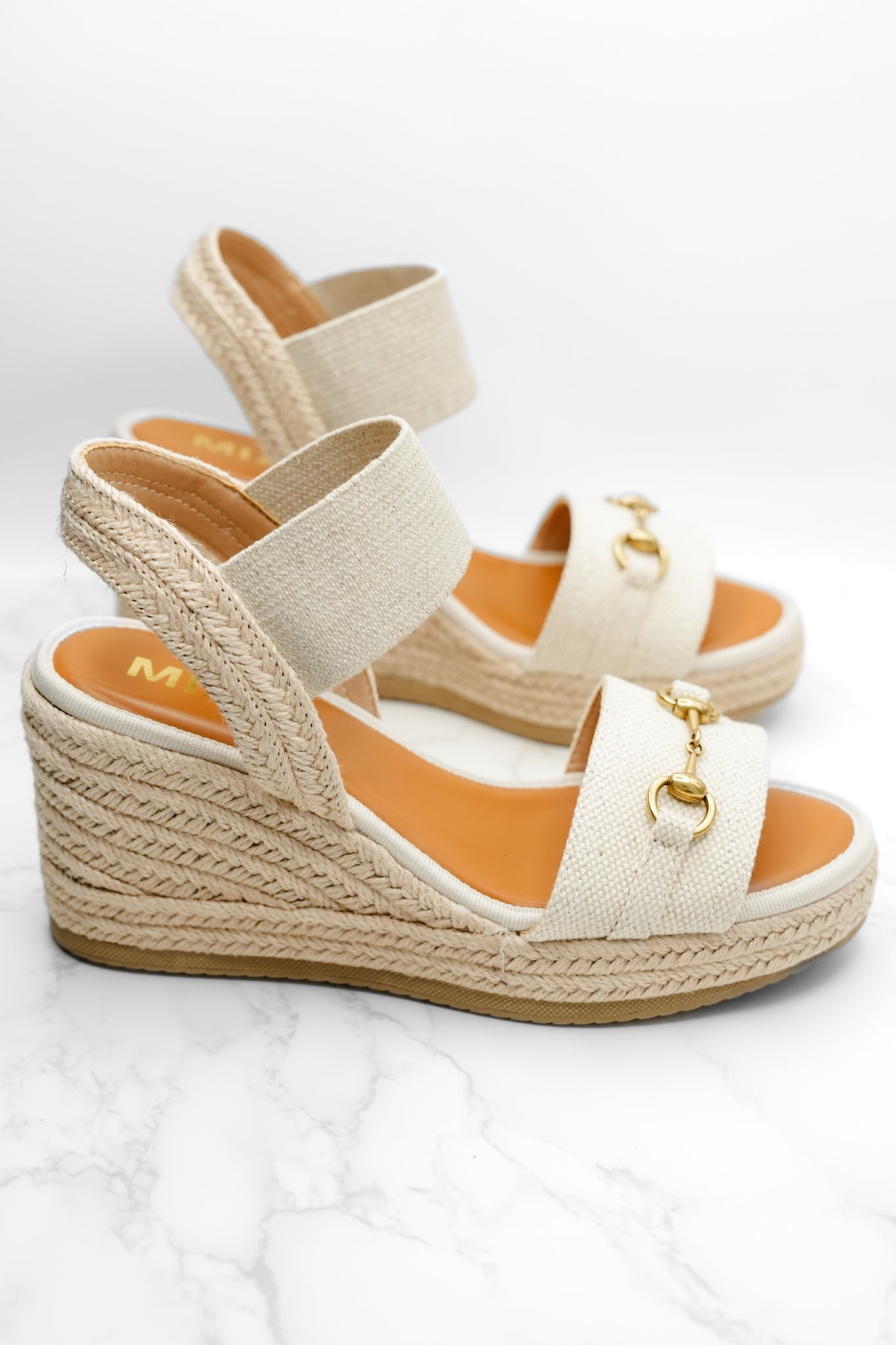 MIA Textured Fabric Espadrille Platform Wedge Sandal