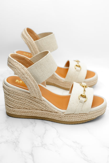 MIA Textured Fabric Espadrille Platform Wedge Sandal