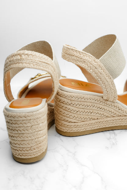 MIA Textured Fabric Espadrille Platform Wedge Sandal