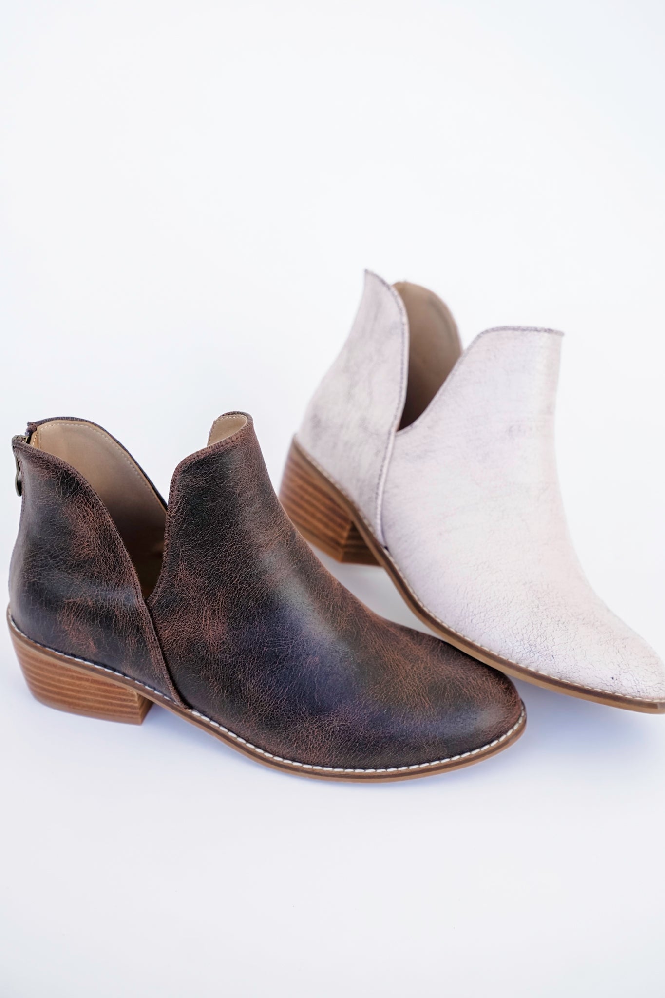 Corky's "Vanish" Western Ankle Slip On Booties with Stacked Heel