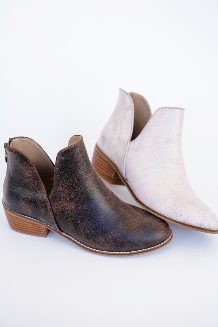 Corky's "Vanish" Western Ankle Slip On Booties with Stacked Heel