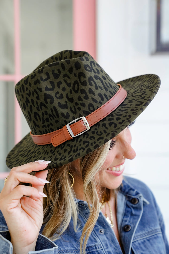 Green Animal Print Hat