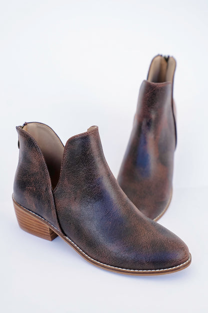 Corky's "Vanish" Western Ankle Slip On Booties with Stacked Heel