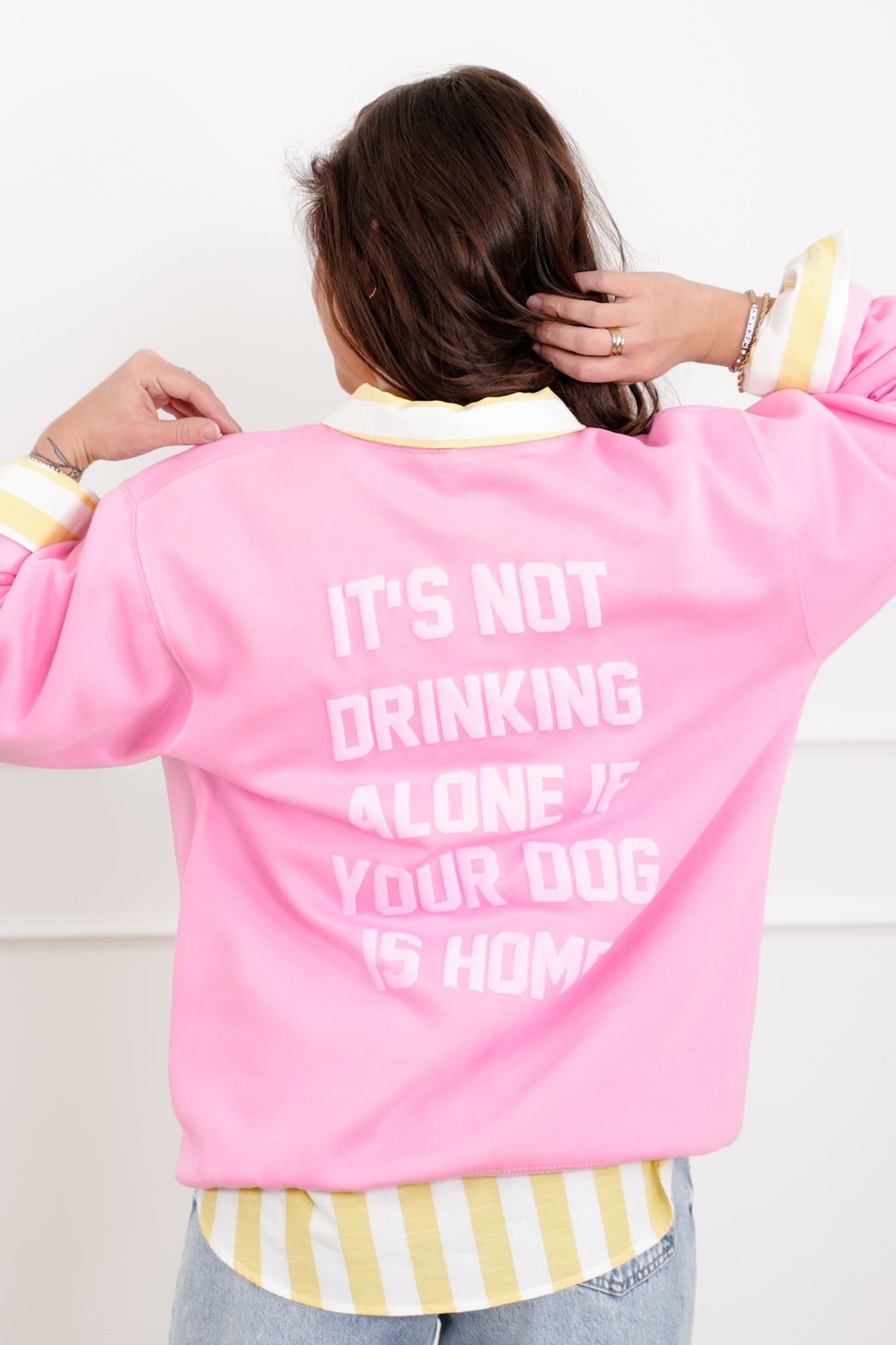 Long Sleeve "Not Drinking Alone" Graphic Sweatshirt