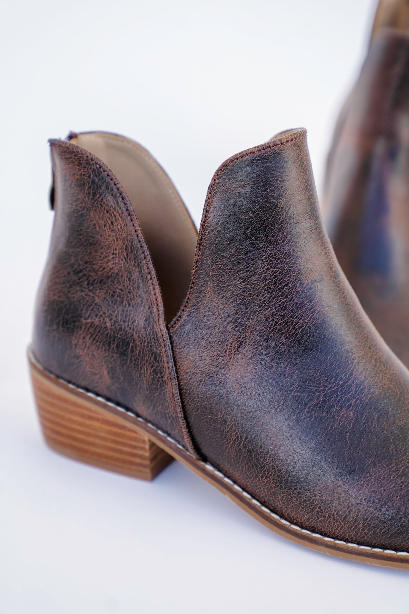 Corky's "Vanish" Western Ankle Slip On Booties with Stacked Heel