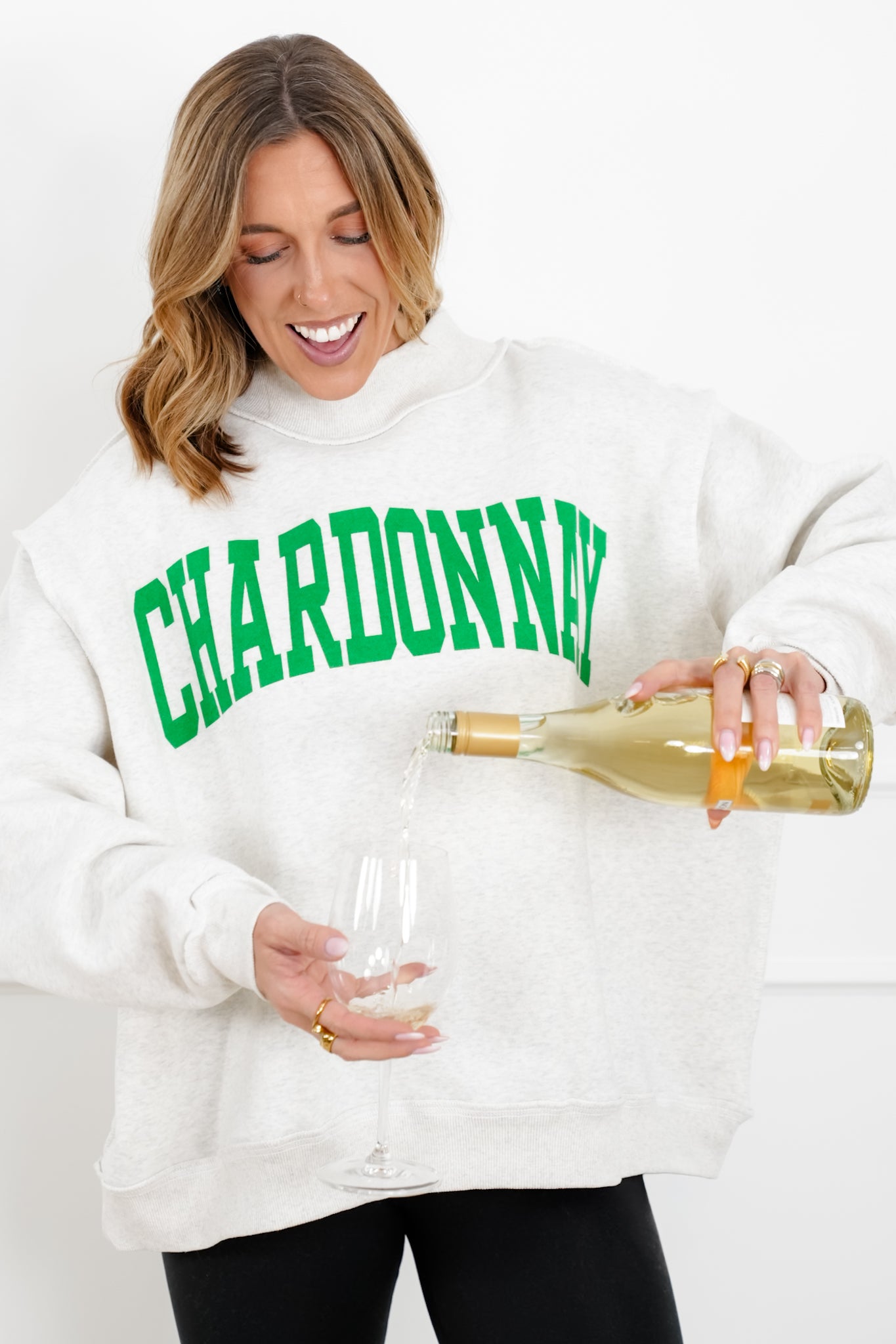 Long Sleeve Reversible "Chardonnay/Hungover" Graphic Sweatshirt