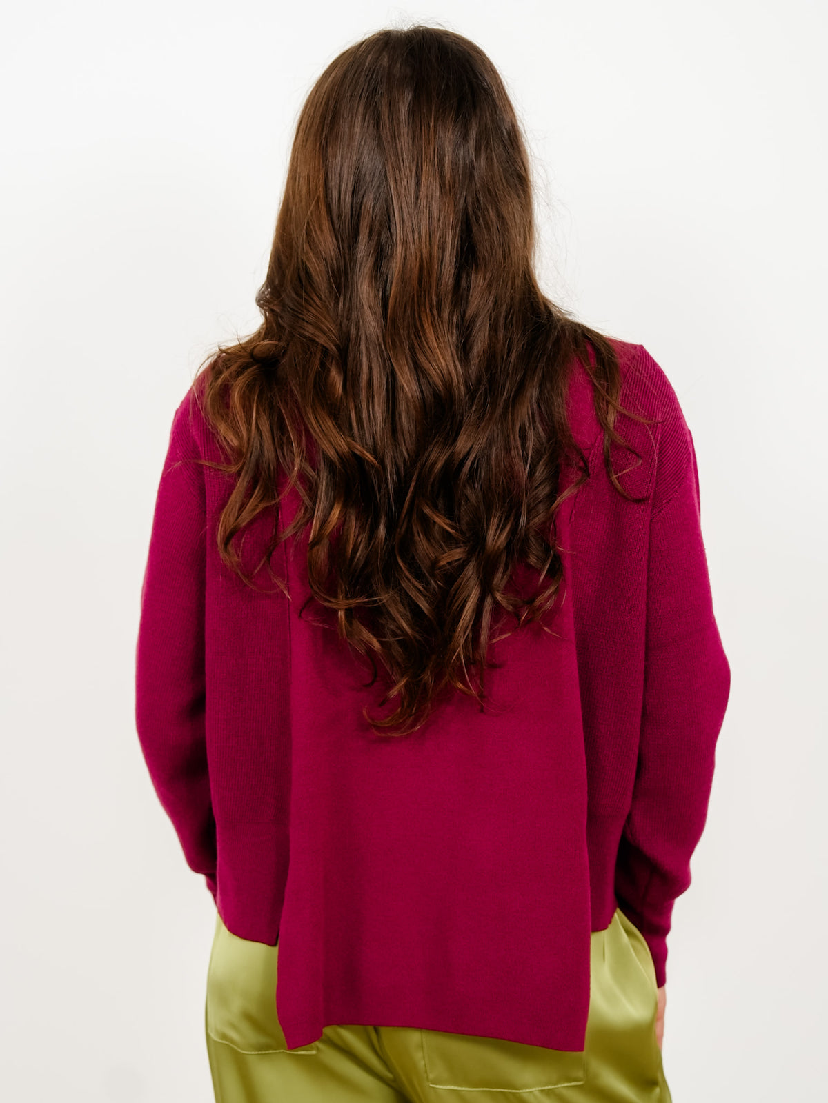 Solid Long Sleeve Boat Neck Knit Sweater - Freckled Poppy