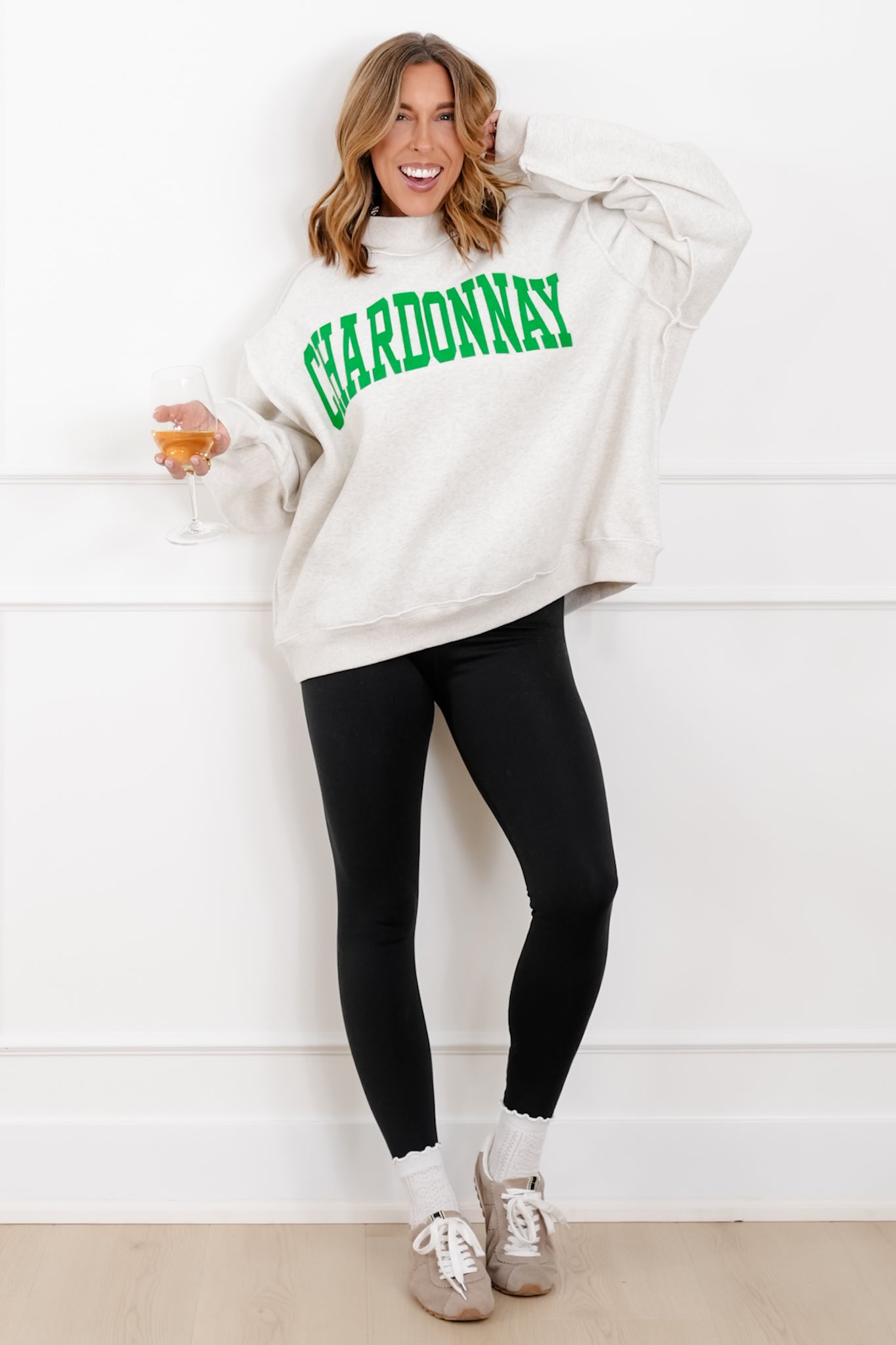 Long Sleeve Reversible "Chardonnay/Hungover" Graphic Sweatshirt