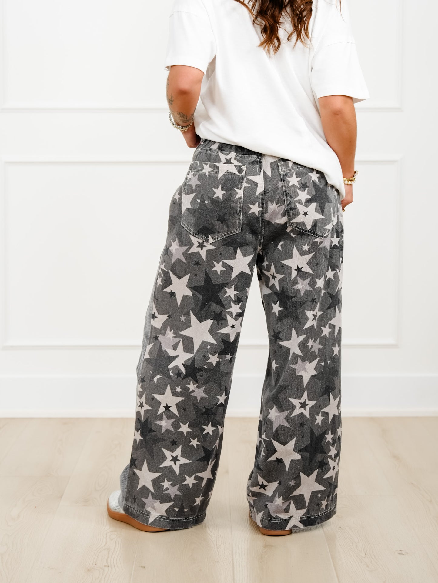 POL Star Pattern High Rise Twill Pants