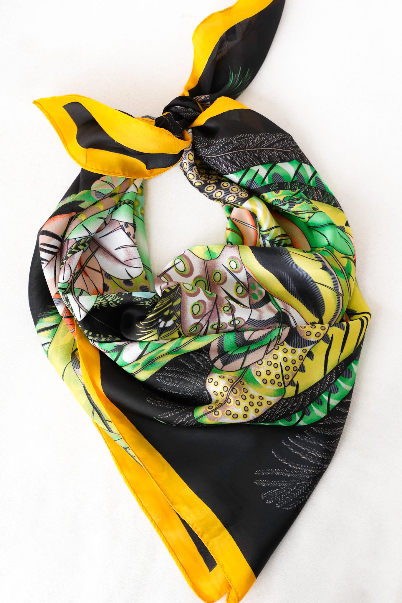 German Fuentes Feather Design Small Scarf