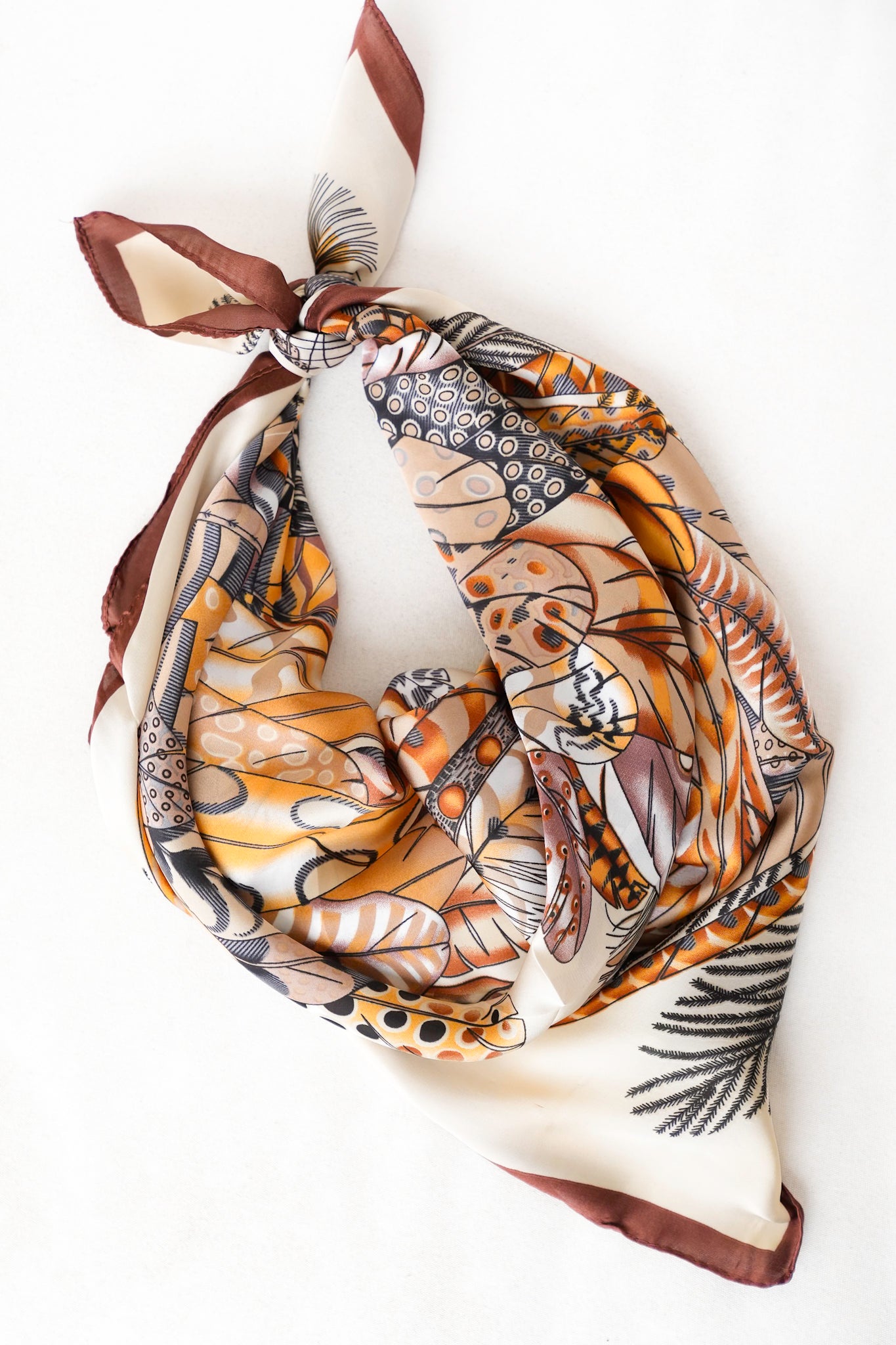 German Fuentes Feather Design Small Scarf