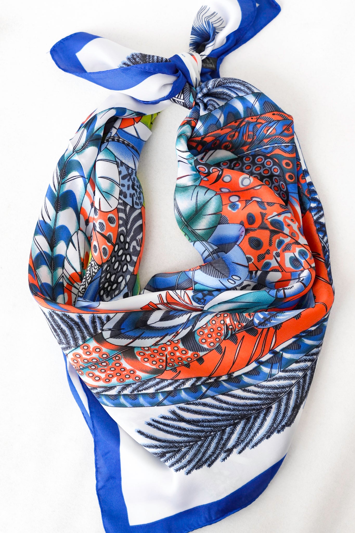 German Fuentes Feather Design Small Scarf