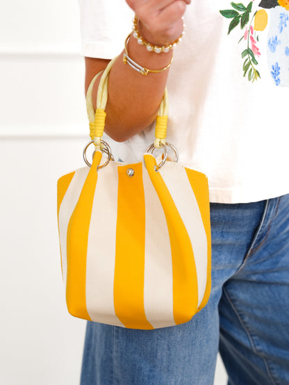 Knit Tote Striped Shoulder Crochet Purse