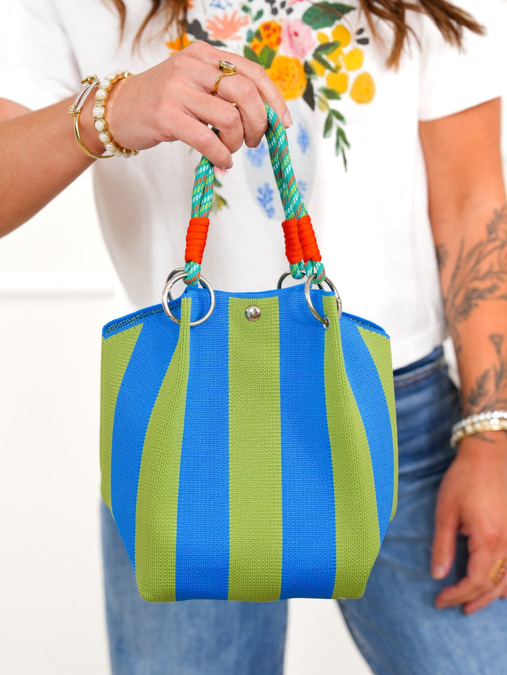 Restock! Knit Tote Striped Shoulder Crochet Purse - Freckled Poppy