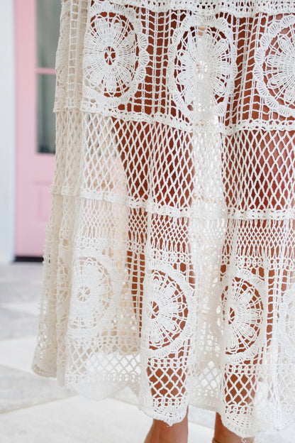 POL Crochet Elastic Waist Skirt