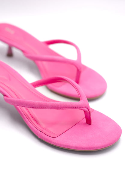 MIA Minimal Thong Kitten Heel Sandal with Slim Strap Design