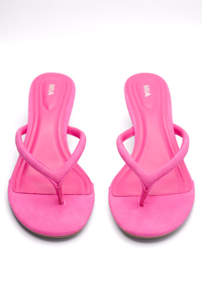 MIA Minimal Thong Kitten Heel Sandal with Slim Strap Design