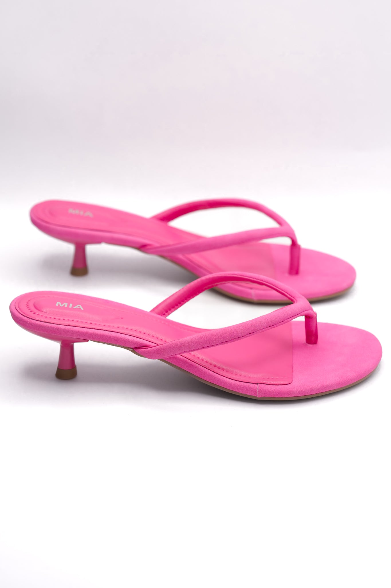 MIA Minimal Thong Kitten Heel Sandal with Slim Strap Design