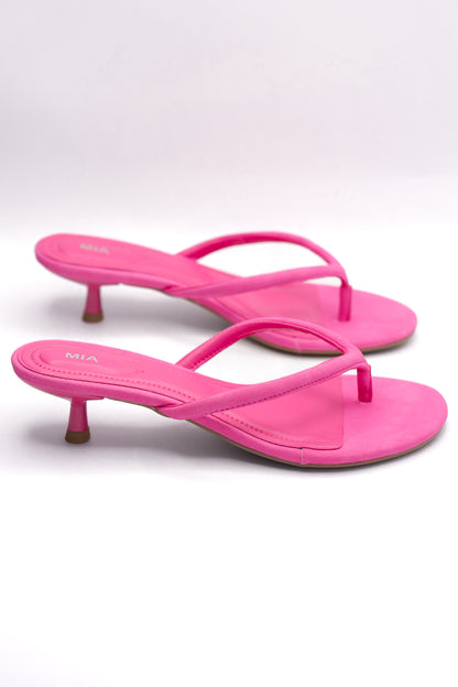 MIA Minimal Thong Kitten Heel Sandal with Slim Strap Design
