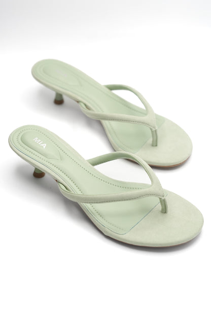 MIA Minimal Thong Kitten Heel Sandal with Slim Strap Design