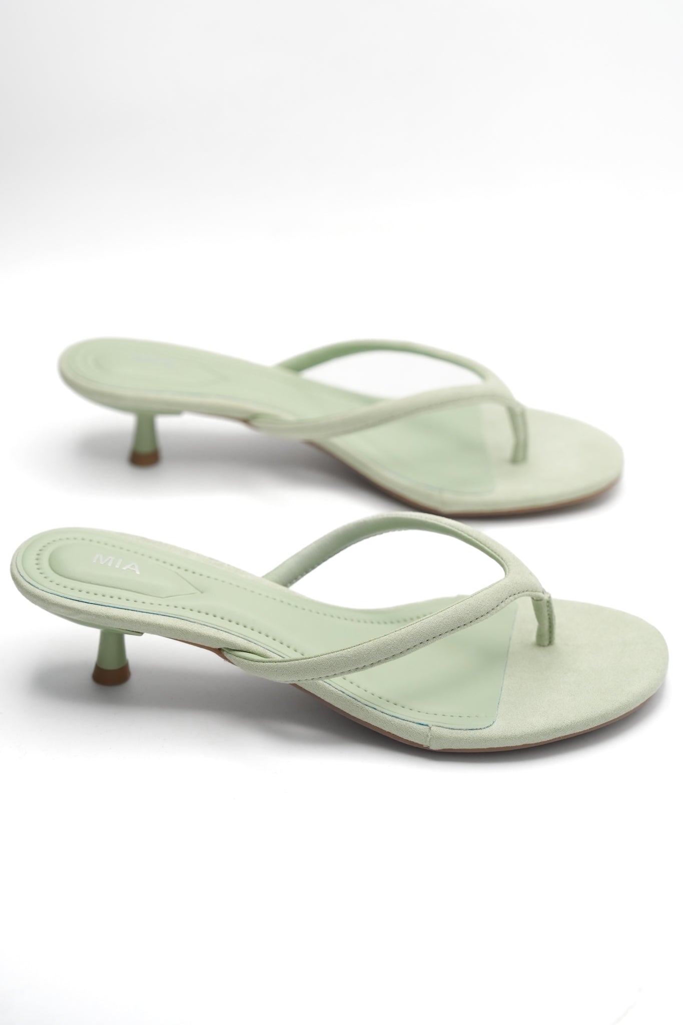 MIA Minimal Thong Kitten Heel Sandal with Slim Strap Design